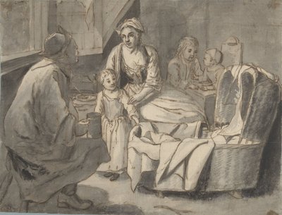 室内与有孩子的家庭 作者 Jan Josef Horemans (II) (可能)