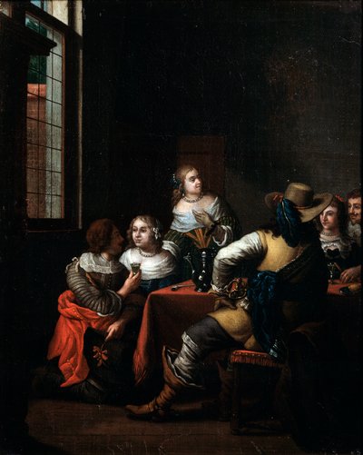 欢乐的聚会》。 作者 Jan Joseph Horemans the Elder