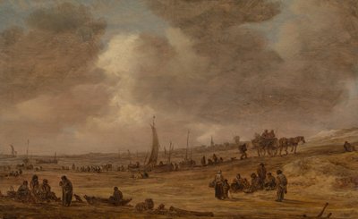 一个有渔船的海滩，大概是1653年。 作者 扬·约瑟夫斯·范·高恩