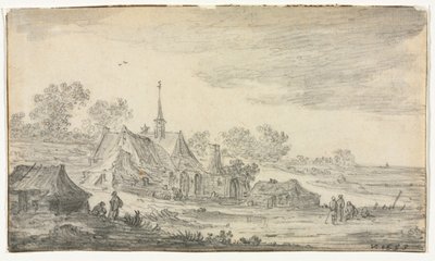 建筑群在海边，1653年。 作者 扬·约瑟夫斯·范·高恩