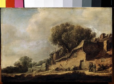 "有农舍和橡树的风景画 扬-约瑟夫-凡-戈扬（1596-1656 年） 1634 年 尺寸：87x105 厘米 圣彼得堡艾尔米塔什博物馆 作者 扬·约瑟夫斯·范·高恩