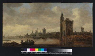 河流景观与船，1656年之前 作者 扬·约瑟夫斯·范·高恩