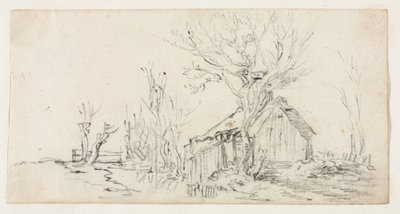 带有小屋的景观草图，c。 1630。 作者 扬·约瑟夫斯·范·高恩