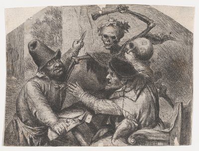 死亡和玩牌者，1620-74。 作者 扬·利文斯（Jan Lievens）