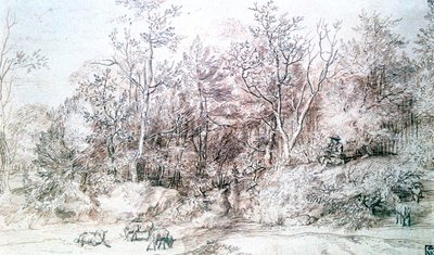 与演奏长笛的人共处风景，c1627-1674 作者 扬·利文斯（Jan Lievens）