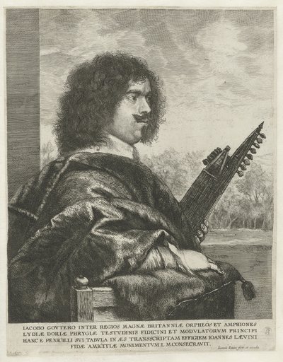 作曲家和鲁泰主义者的肖像雅克·高铁耶（Jacques Gaultier），1631-1635年 作者 扬·利文斯（Jan Lievens）