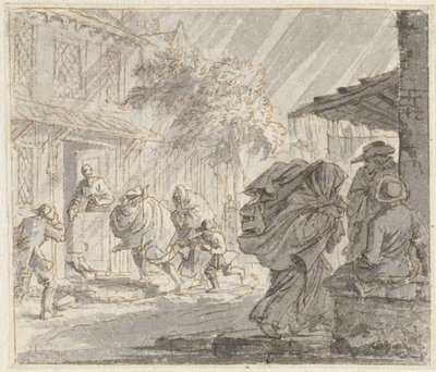大风大雨中的街景 作者 扬·路肯（Jan Luyken）