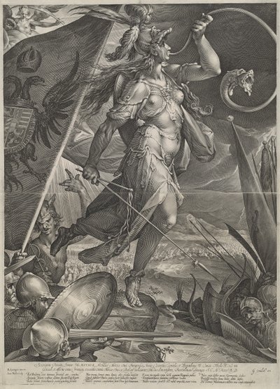 贝罗纳带领帝国军队对抗土耳其人 作者 Jan Muller 在 Bartholomaeus Spranger 之后