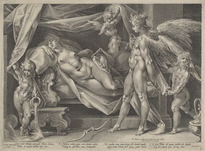 丘比特和赛琪 作者 Jan Muller，在 Bartholomaeus Spranger 之后