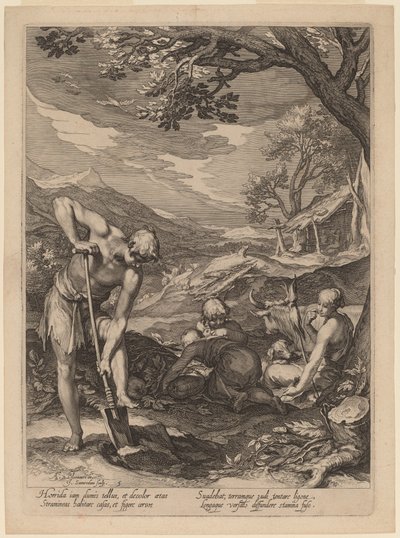亚当和夏娃工作 作者 Jan Pietersz Saenredam 在 Abraham Bloemaert 之后