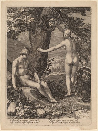人的诱惑 作者 Jan Pietersz Saenredam 在 Abraham Bloemaert 之后