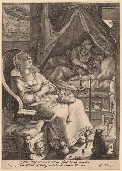 夜间 作者 Jan Pietersz Saenredam，在 Hendrik Goltzius 之后