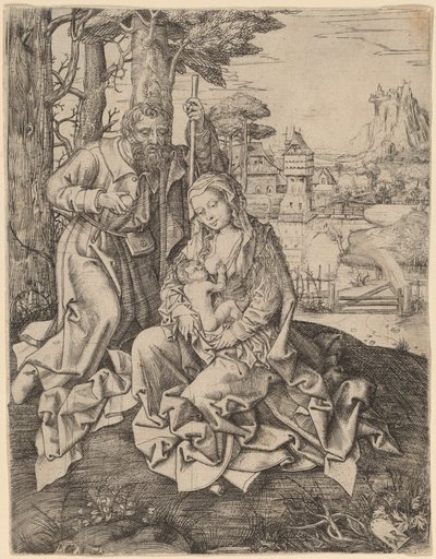 景观中的圣家族 作者 Jan Rombouts the Elder