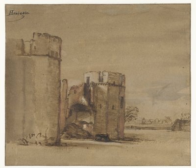 鹿特丹附近 Kasteel Honingen 的景观 作者 Jan Ruyscher（归因于）