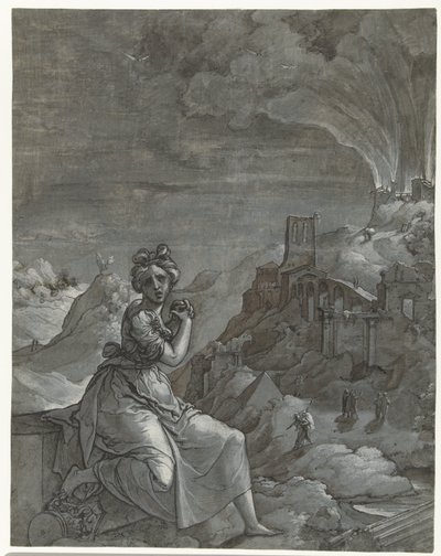 卡桑德拉（Cassandra）哀悼摧毁特洛伊（Troy），1550-55年 作者 扬·斯瓦特·范格罗宁根