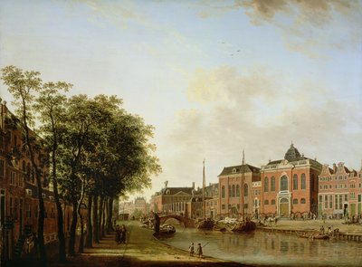 Houtegracht，现为Jonas Daniel Meijerplein，阿姆斯特丹，还有Ashkenazi犹太教堂，阿森纳，葡萄牙犹太教堂和帆船 作者 一月十竞争