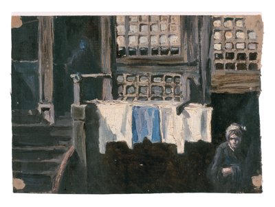 代尔夫特的老门面"（研究）（布面油画） 作者 扬·图洛普