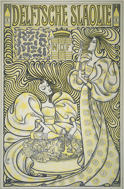 代尔夫特沙拉油海报，1894 年出版（彩色石版画） 作者 扬·图洛普