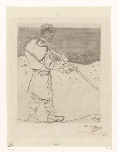 Katwijk aan Zee 海滩上拿着网的贝壳渔民 贝壳渔夫（原名） 作者 Jan Toorop（艺术家签名）
