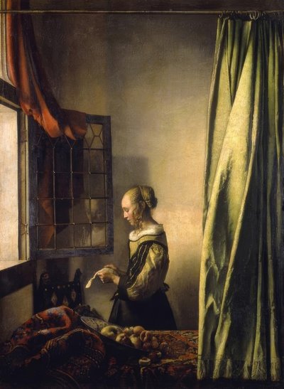 读一封信在打开的窗口的女孩 作者 Jan Vermeer van Delft