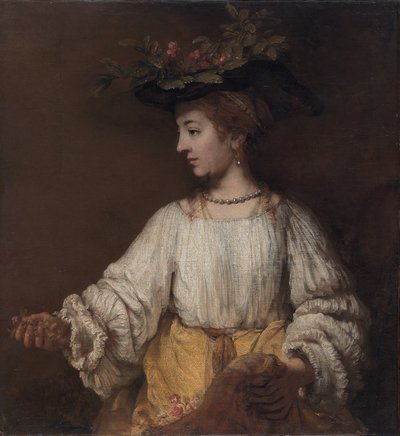 Flora-伦勃朗·范·里恩（Rembrandt van Rijn）绘画 作者 约翰·维米尔