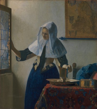 有水投手的少妇，加州。 1662。 作者 扬·维米尔·范·代尔夫特