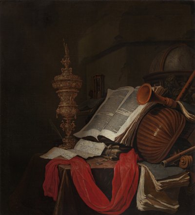 静物与乐器和书籍Vanitas 作者 扬·维穆伦