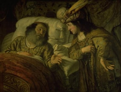 垂死的大卫训诫所罗门 作者 扬·利文斯（Jan Lievens）