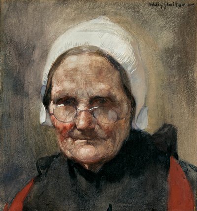 卡特维克的鱼妇，或卡特维克的鱼妇（纸上水彩、水粉和铅笔画） 作者 扬·威廉·斯莱特