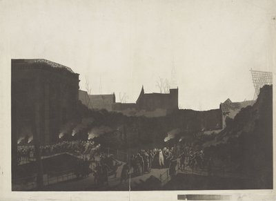 路易-拿破仑参观 1807 年 1 月 12 日火药船爆炸后莱顿拉彭堡的废墟 作者 简·威廉·皮涅曼