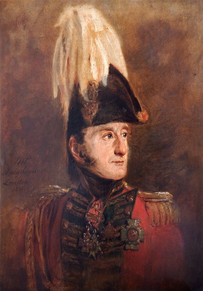 英国士兵爱德华-萨默塞特将军的画像，1821年 作者 简·威廉·皮涅曼