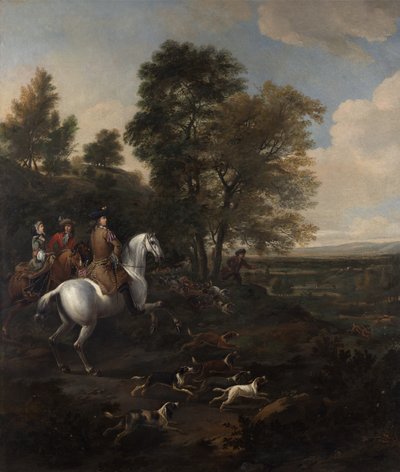 野兔狩猎，c.1690 作者 扬·威克（Jan Wyck）