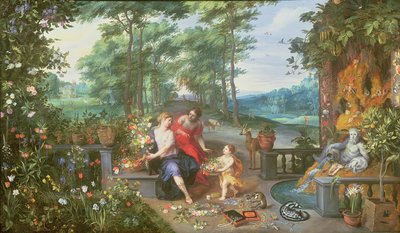 花园里的植物和仙女 作者 扬和巴伦（Hanrik van Brueghel）