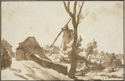 海牙附近的风车 作者 扬·德·比绍普（Jan de Bisschop）