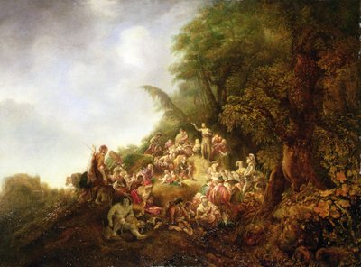 施洗者圣约翰向人群布道（木板油画） 作者 Jan or Joan van Noordt