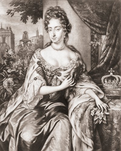 英格兰、苏格兰和爱尔兰的玛丽二世女王。 作者 Jan or Verkolye (after) Verkolje