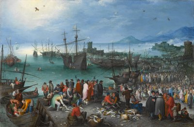 圣保罗港口场景从凯撒利亚出发，1596年（铜上油） 作者 Jan the Elder Brueghel