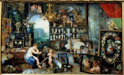 风景。 Jan I Brueghel Dit De Velours (1568-1625) Ec. 绘画的五种感官的寓言。 火焰 作者 简·布鲁格尔·扬