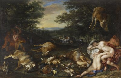 黛安娜和她的若虫在他们的狩猎之后，1630-39 作者 Jan Brueghel the Younger