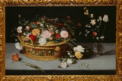 有花篮和花瓶的静物（布面油画） 作者 扬·布鲁格（Jan the Younger Brueghel）