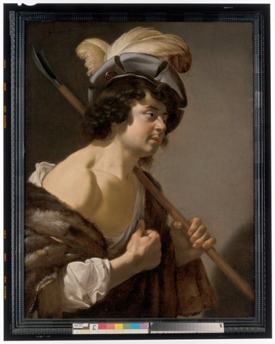 牧羊人，半身侧面，头戴优雅的羽毛帽 作者 Jan van Bijlert或Bylert