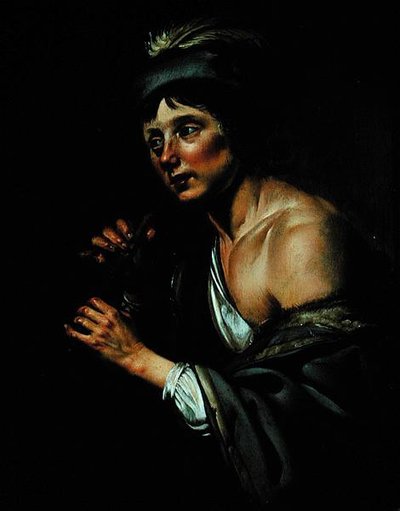 拿着长笛的牧羊人（面板油画） 作者 Jan van Bijlert或Bylert