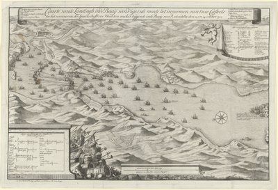 维哥湾海战和俘获西班牙白银舰队，1702 年
在维哥湾登陆、攻占两座城堡以及俘获停泊在雷东德拉海湾的西班牙白银舰队的示意图 作者 荷兰和西弗里斯兰州