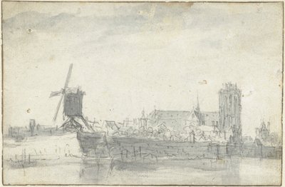 从水上俯瞰多德雷赫特 作者 Aelbert Cuyp（拒绝归因）
