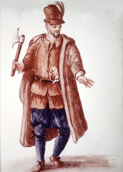 Scapolo di galéa：18 世纪桨帆船上的有偿划船者。 Jan van Grevenbroeck（或 Giovanni Grevembroch (Grevenbroch)（1731-1807））手稿“威尼斯人的习俗”中的水彩画和墨水 作者 扬·范·格雷文布罗克