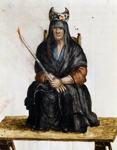 女巫，插图来自几乎每个时代的威尼斯人的服装，在18世纪勤奋地收集和绘制，乔万尼-迪-格雷文布罗赫（1731-1807）。 作者 扬·范·格雷文布罗克