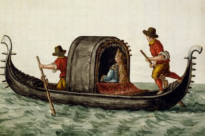 威尼斯新娘被贡多拉带到她的婚礼上，由Jan Grevenbroeck（1731-1807）拍摄，意大利 作者 扬·范·格雷文布罗克