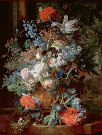 花束在风景的 作者 Jan van Huysum