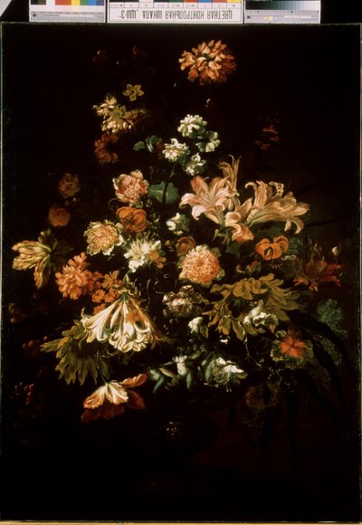 Fleurs（花）。花束静物。扬-凡-惠苏姆（1682-1749 年）的画作 作者 扬·范·休森（Jan van Huysum）