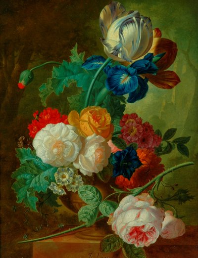 Flowerpiece（木板上的油） 作者 扬·范·奥斯